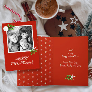 Tropical Christmas Photo Template Folded Cards