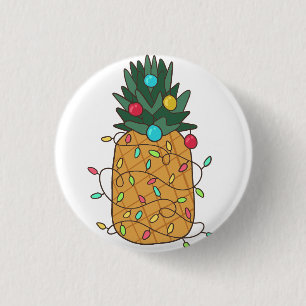 Tropical Christmas Pineapple Button