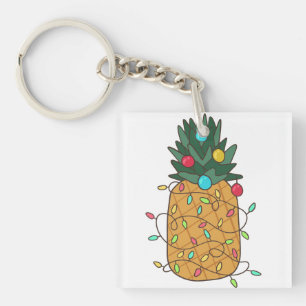 Tropical Christmas Pineapple Keychain