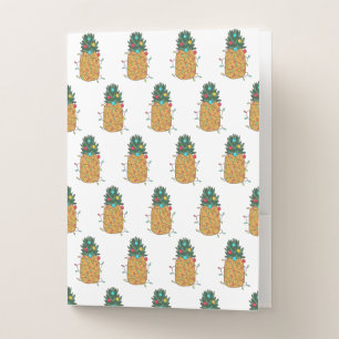 Tropical Christmas Pineapple Pocket Folder