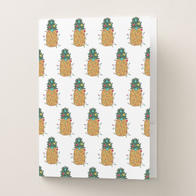 Tropical Christmas Pineapple Pocket Folder (Front)
