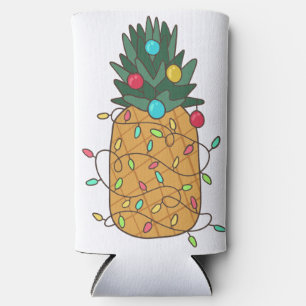 Tropical Christmas Pineapple Seltzer Can Cooler