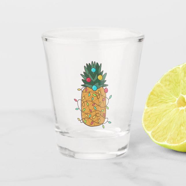 Tropical Christmas Pineapple Shot Glass (Front)