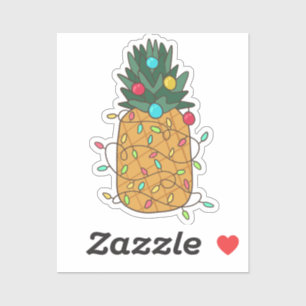 Tropical Christmas Pineapple Sticker