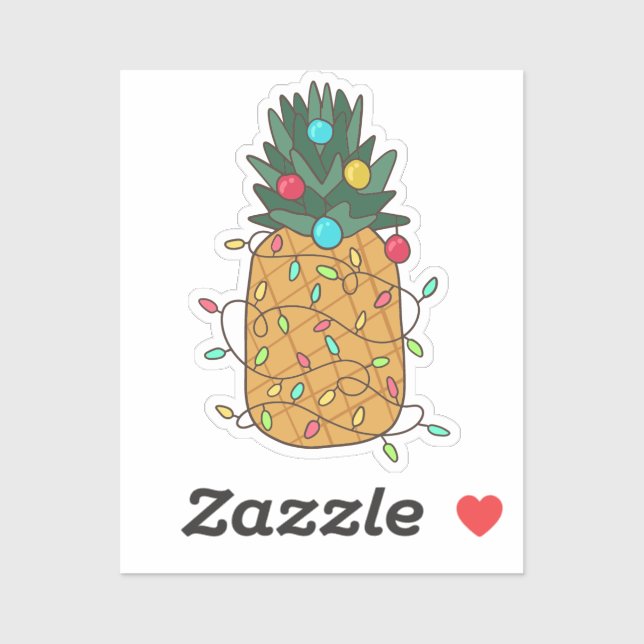Tropical Christmas Pineapple Sticker (Sheet)