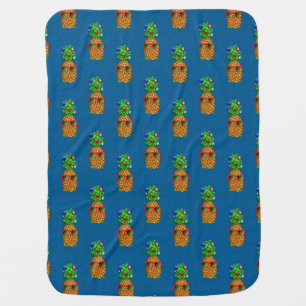 Tropical Christmas Pineapple Warm Xmas Baby Blanket