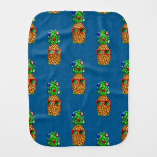 Tropical Christmas Pineapple Warm Xmas Baby Burp Cloth
