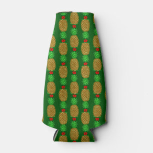 Tropical Christmas Pineapple Warm Xmas Holiday Gre Bottle Cooler