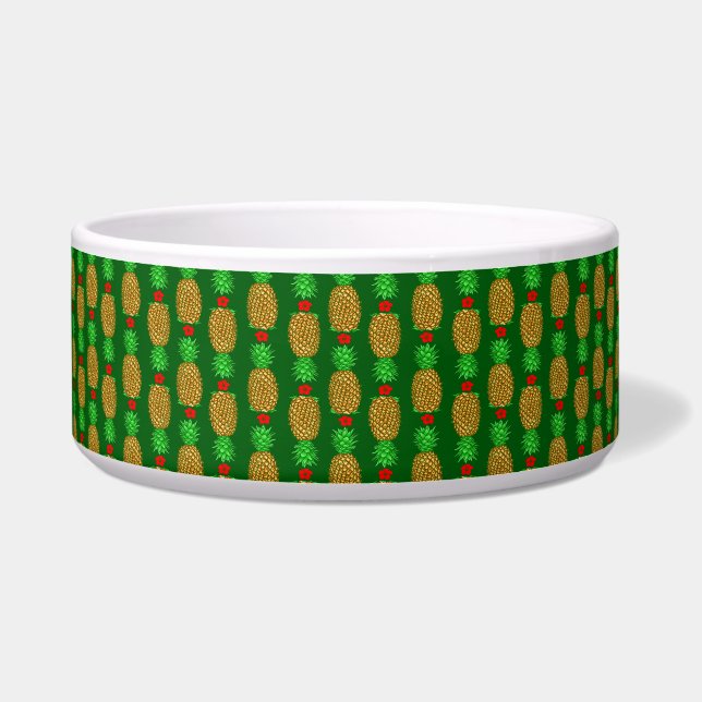 Tropical Christmas Pineapple Warm Xmas Holiday Gre Bowl (Front)