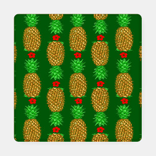 Tropical Christmas Pineapple Warm Xmas Holiday Gre Coaster Set