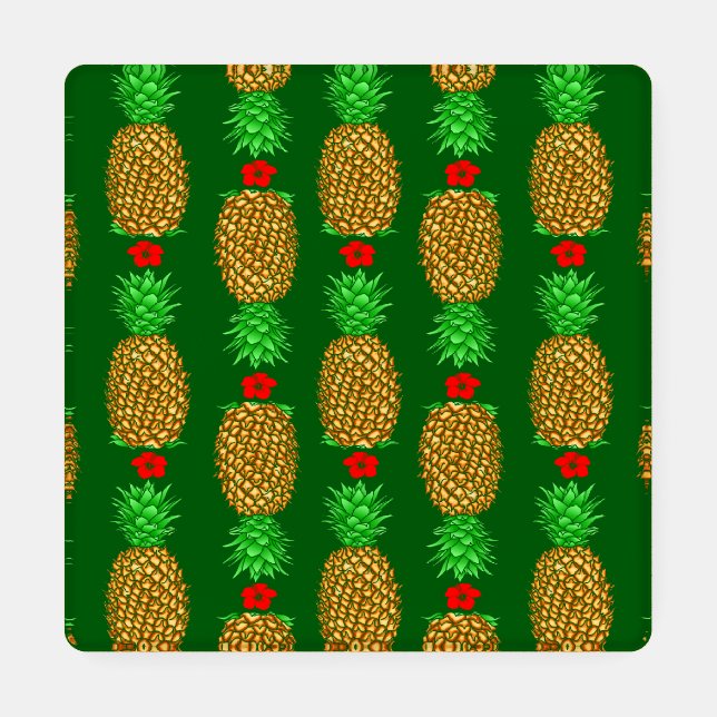 Tropical Christmas Pineapple Warm Xmas Holiday Gre Coaster Set (Single)