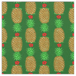 Tropical Christmas Pineapple Warm Xmas Holiday Gre Fabric