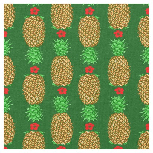 Tropical Christmas Pineapple Warm Xmas Holiday Gre Fabric
