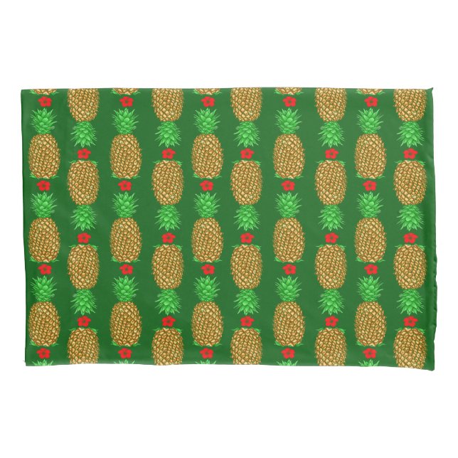 Tropical Christmas Pineapple Warm Xmas Holiday Gre Pillow Case (Front)