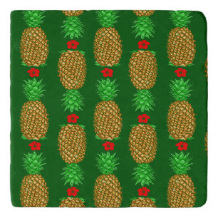 Tropical Christmas Pineapple Warm Xmas Holiday Gre Trivet