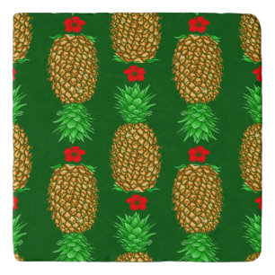 Tropical Christmas Pineapple Warm Xmas Holiday Gre Trivet