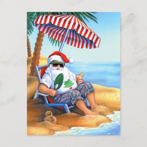 Tropical Christmas postcard