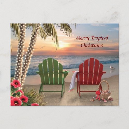 Tropical Christmas postcard