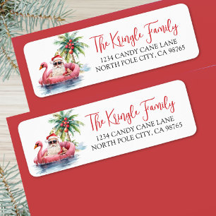 Tropical Christmas Return Address Label