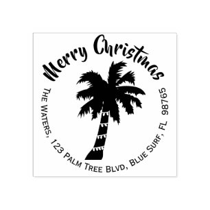 Tropical Christmas Return Address Stamp Customized