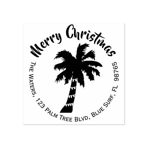Tropical Christmas Return Address Stamp Customized
