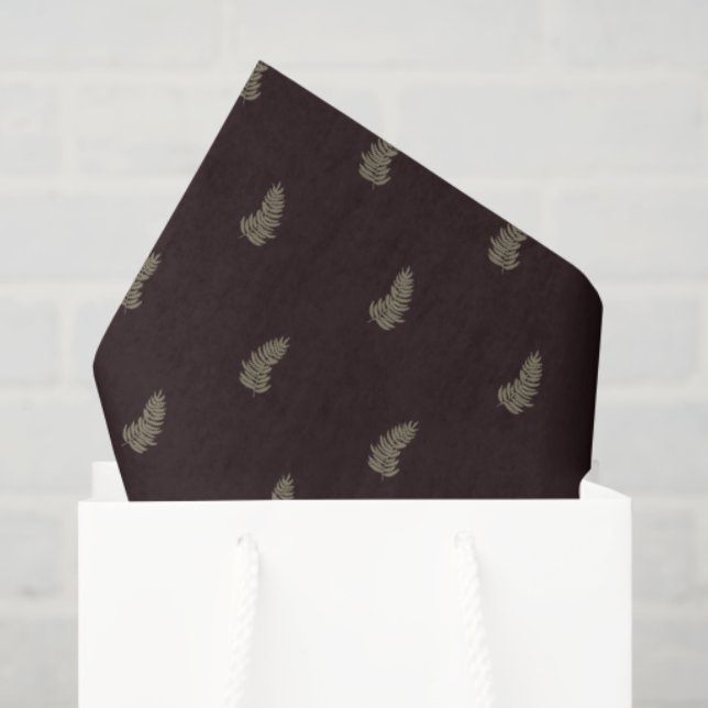 Tropical Christmas Sage Green Black Palm Leaf Tissue Paper (Gift Bag)