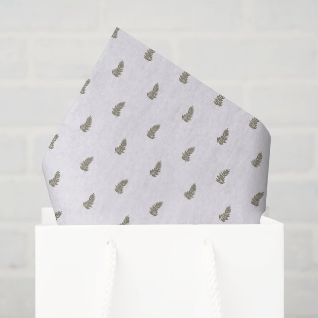 Tropical Christmas Sage Green White Palm Leaf Tissue Paper (Gift Bag)