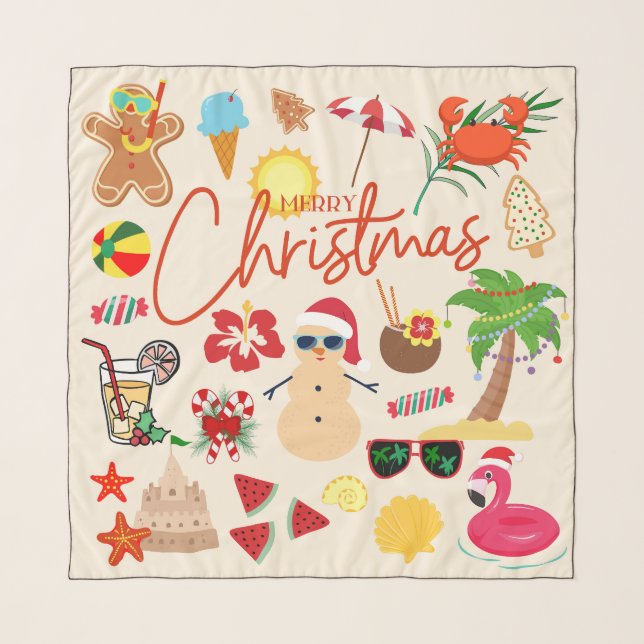 Tropical Christmas Scarf (Front)