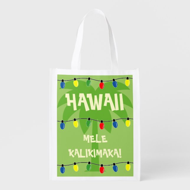 Tropical Christmas shopping bag Mele Kalikimaka (Front)