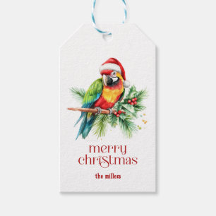 Tropical Christmas Theme Retro Text Gift Tags