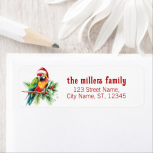 Tropical Christmas Theme Retro Text Label