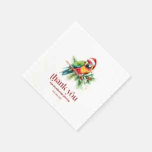 Tropical Christmas Theme Thank You Retro Text Napkins