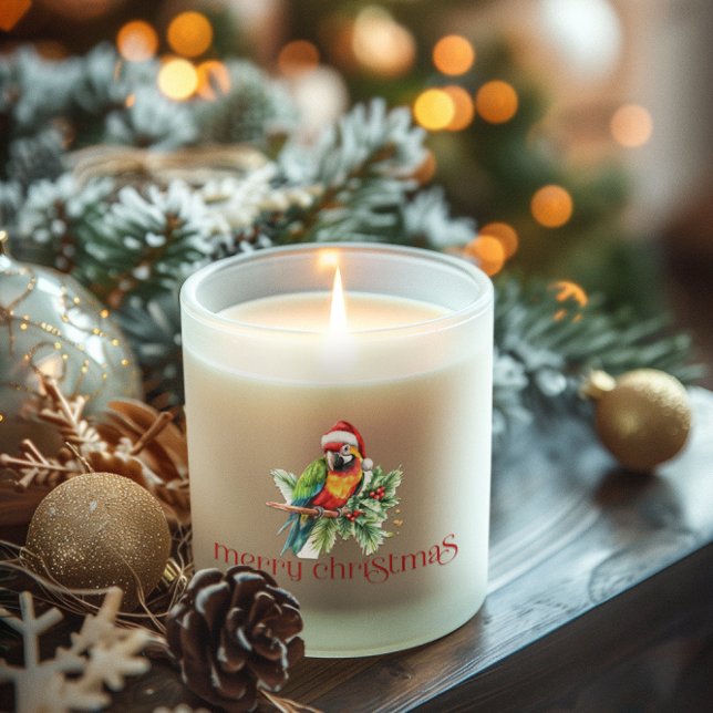 Tropical Christmas Theme Thank You Retro Text Scented Candle (Creator Uploaded)