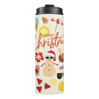Tropical Christmas Thermal Tumbler