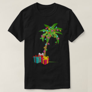 Tropical Christmas Tree Festive Palm Design T-Shirt
