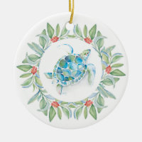 Tropical Christmas Tree Ornament Sea Turtle