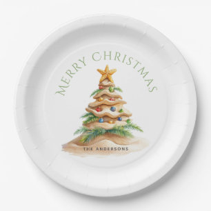 Tropical Christmas Tree Paper Plates