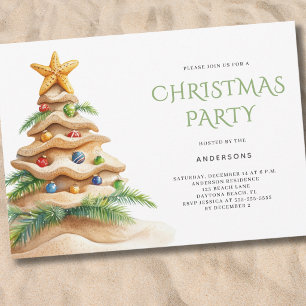 Tropical Christmas Tree Party Invitation