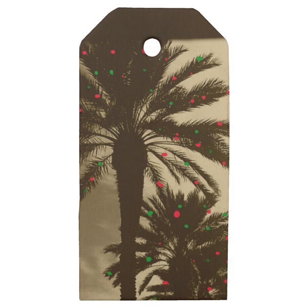 TROPICAL CHRISTMAS Wooden Gift Tag