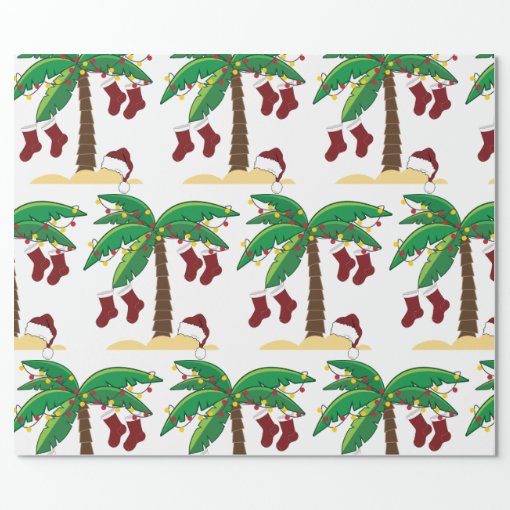 Tropical Christmas Wrapping Paper 