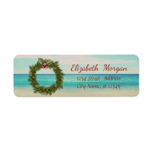 Tropical Christmas WreathBeach Label