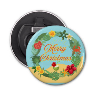 Tropical Christmas Wreath Bottle Opener