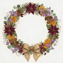 Tropical Christmas Wreath Ceramic Ornament