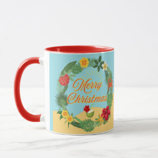 Tropical Christmas Wreath Mug