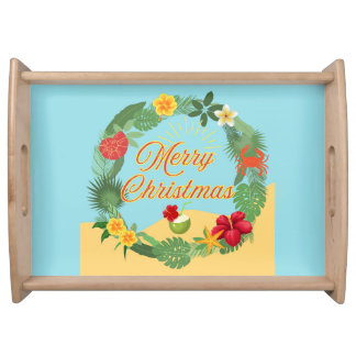 Tropical Christmas Wreath Serving Tray