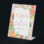 Tropical Citrus Bridal Shower Cards & Gifts Sign<br><div class="desc">Bridal shower Cards & Gifts pedestal tabletop sign. This tropical citrus design features modern elegant fonts (easily change the colors!) and a bouquet of blush florals and tropical citrus fruit including lemon,  lime,  orange,  grapefruit,  and papaya! . See the entire collection for more matching items!</div>