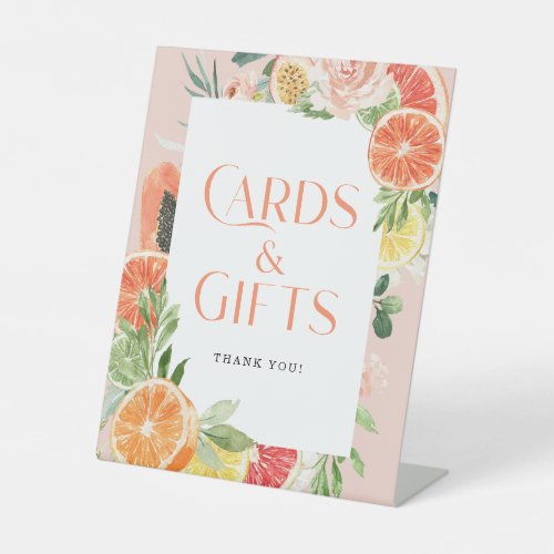 Tropical Citrus Bridal Shower Cards  Gifts Sign