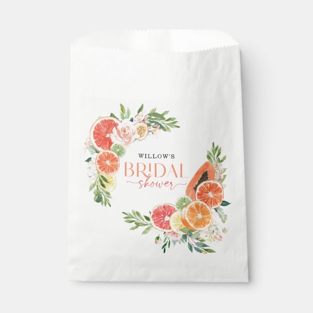 Tropical Citrus Bridal Shower Favor Bag (Front)