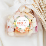 Tropical Citrus Bridal Shower Favor Classic Round Sticker<br><div class="desc">This tropical citrus design features modern elegant fonts (easily change the colors!) and a bouquet of blush florals and tropical citrus fruit including lemon,  lime,  orange,  grapefruit,  and papaya! See the entire collection for more matching items!</div>