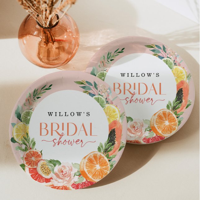 Tropical Citrus Bridal Shower Favor Plate (Creator Uploaded)